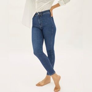 Everlane The Way High Clean Front Skinny Jeans in Vintage Blue 33 - Stretch